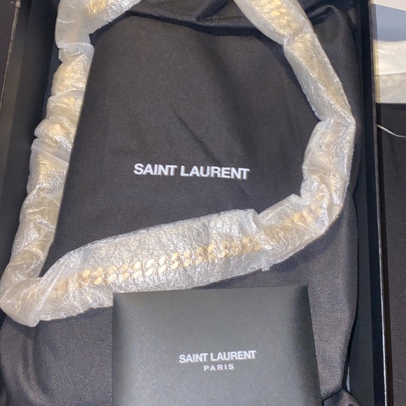 Selling a Black Saint Laurent Large Monogram Quilted Leather Wallet on a Chain - Picture 5 of 13